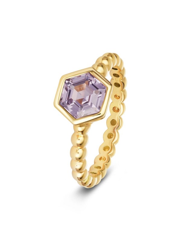 Gemdaia Purple Sapphire Hex Ring