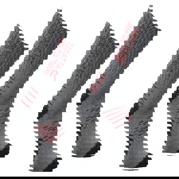 Regatta Mens Bamboo Crew Socks - Grey Marl/Red