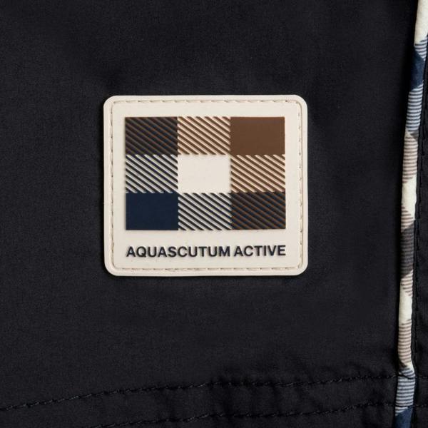 Aquascutum Active CC PIPING BEACH SHORTS AB_B006_BB004 16 Black Swim Shorts Mens S