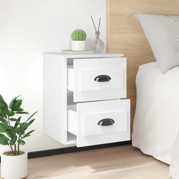 Berkfield Wall-mounted Bedside Cabinets 2 pcs High Gloss White 41.5x36x53cm
