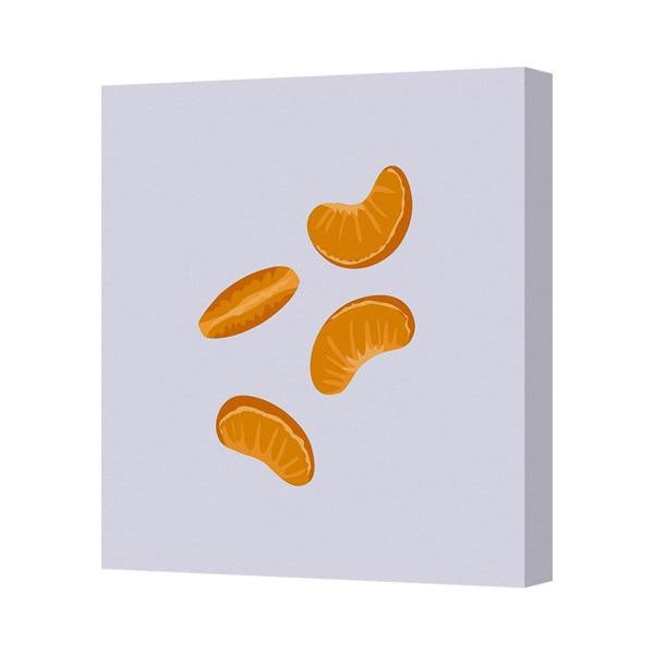 Benjamin Tate Design Contemporary Orange Citrus Canvas Wall Art Print on Deep Wooden Frame
