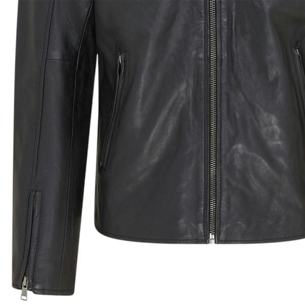 Infinity Leather Men's Classic Quilted Black Yellow Leather Biker Jacket - Meridian