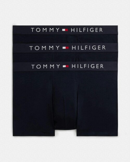 Tommy Hilfiger 3-Pack TH Original Logo Stretch Cotton Trunks - Desert Sky/Desert Sky/Desert Sky