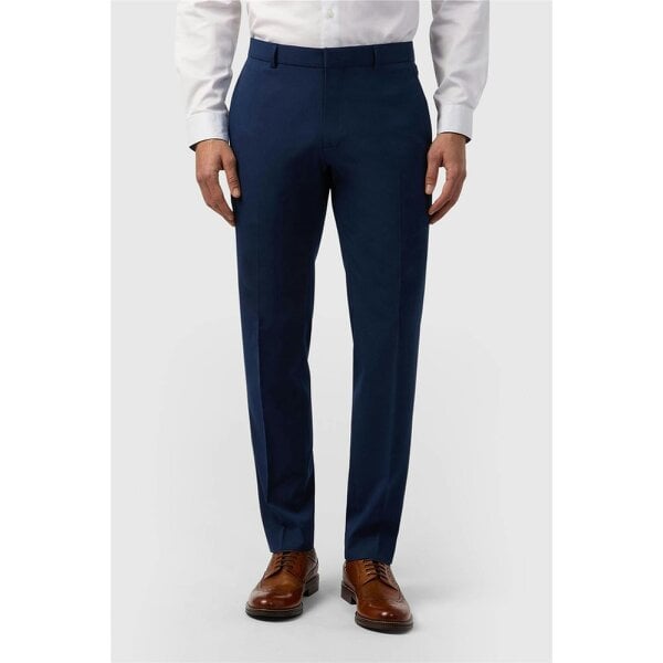Limehaus Slim Fit Blue Stretch Trousers