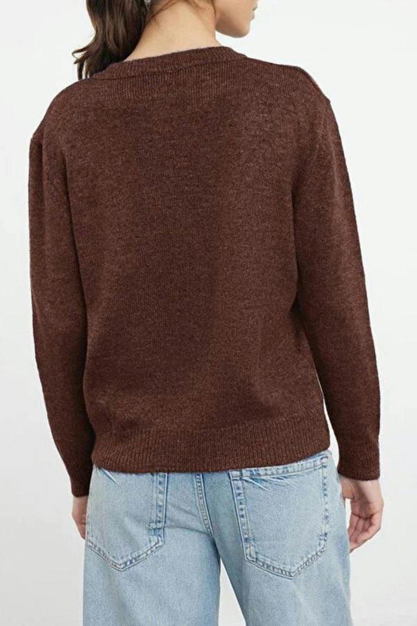 WOVCOR Soft-Textured Knit Cardigan with Jewelry Button Detail