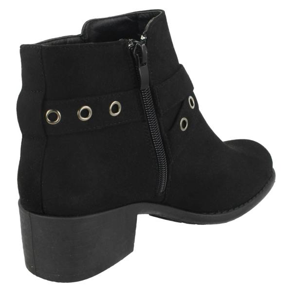 Spot On Ladies Spot On Ankle Boots With Buckle Detail