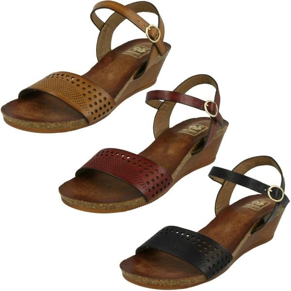 Down to Earth Ladies Down To Earth Wedged Summer Sandals