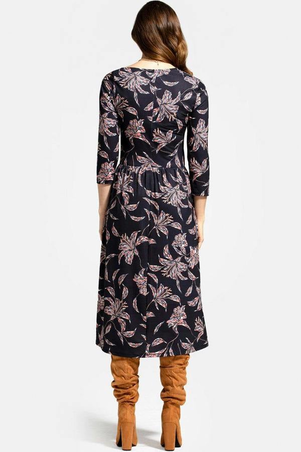 HotSquash Asymmetric Neckline Midi Dress