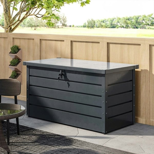 Garden Steel Box 200/300L Patio Waterproof Storage Box Garden Storage Boxes Living and Home
