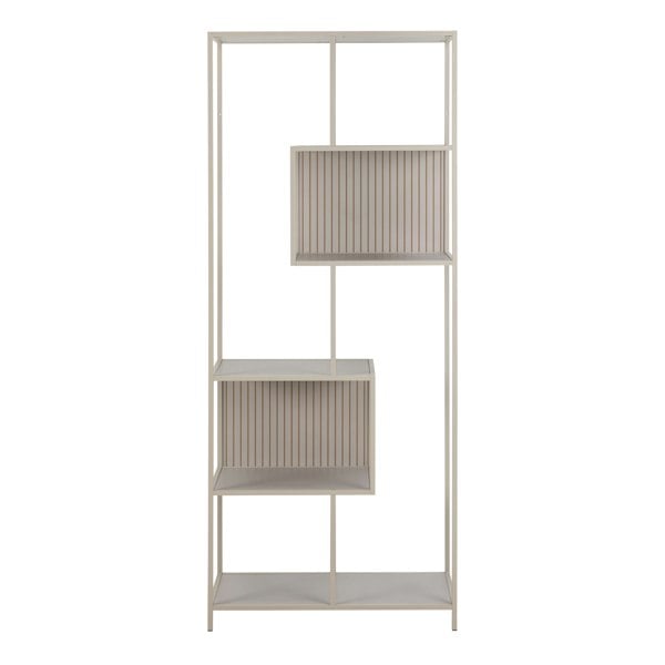 Furniture To Go Seaford Tall Grey Metal Bookcase with 5 Shelves
