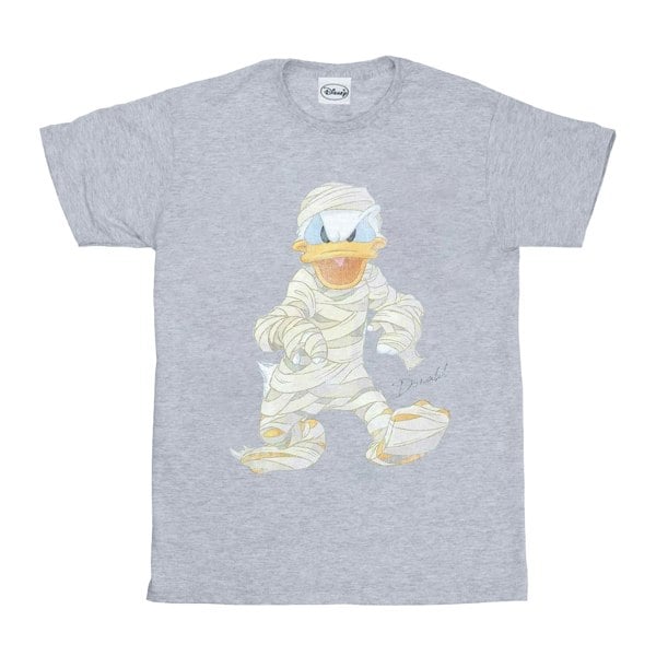 Disney Mens Mummy Donald Duck T-Shirt - Sports Grey