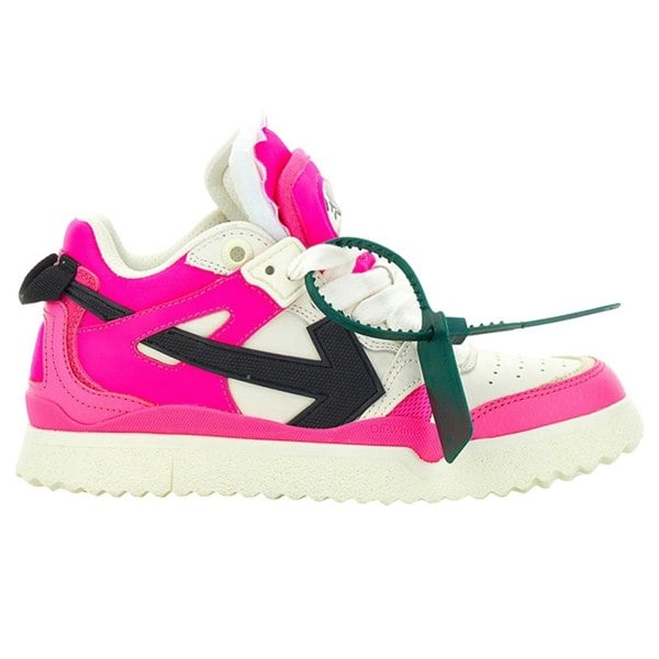 Off-White Midtop Fuchsia Leather Sneakers