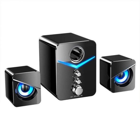 Havendro Computer Speakers Surround Sound System LED PC Gaming Bass USB Wired for Desktop