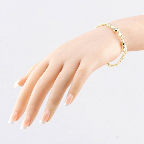 T. H. Baker 9ct Yellow Gold 7.5 Inch Small Stamped Shell Link Bracelet HSLB-520-9Y-7.5