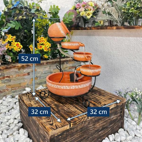 Tranquillity Water Features Teracotta Traditional Solar Water Feature