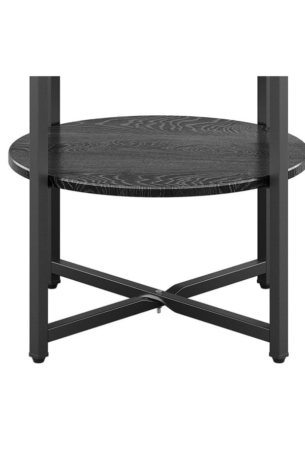 Living and Home Black Small Round Coffee Table with 2 Tier