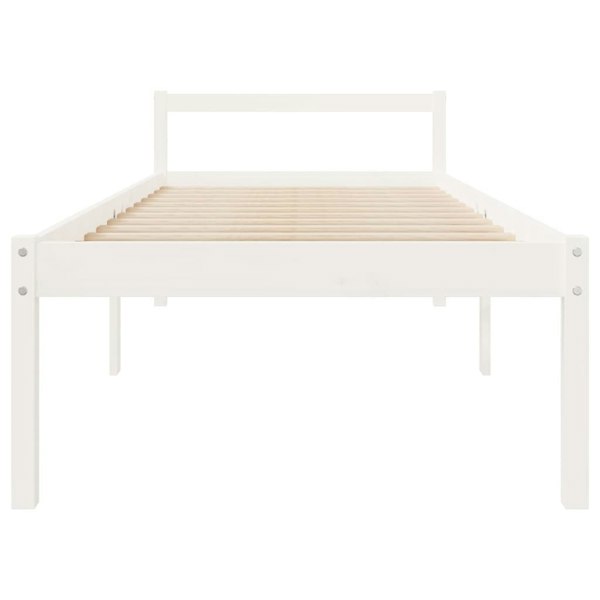 Berkfield Bed Frame White 90x190 cm Single Solid Wood Pine