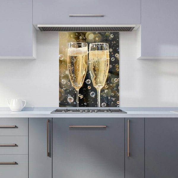 Warren Reed - Designer Splashart Bubbly Champagne Flues Kitchen Splashback