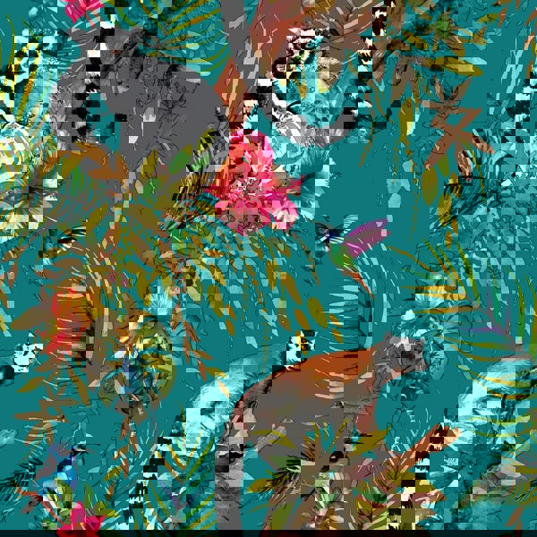 Love Frankie Teal Lemur Silhouette Lampshade in Hunter Green