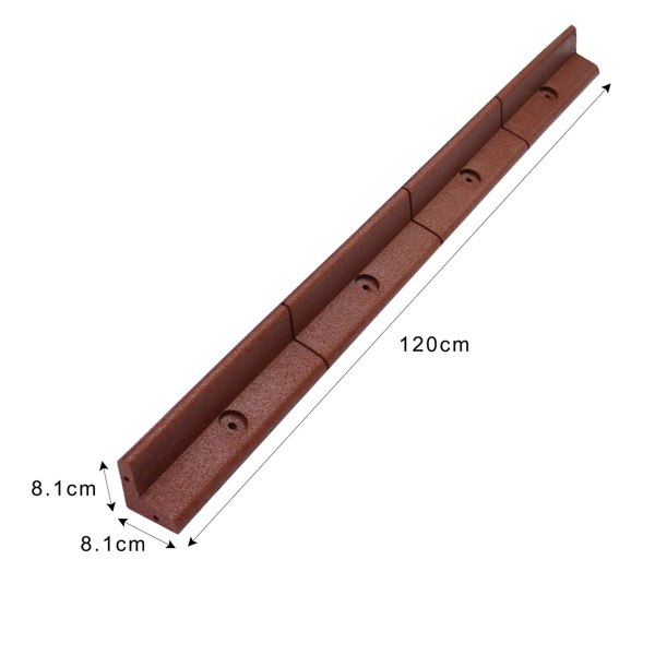 Flexible terracotta lawn edging, 1.2m long and 8.1cm high, featuring a smooth texture and sturdy design for garden landscaping
