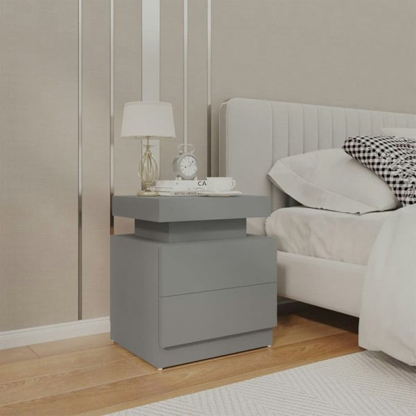 Berkfield Bedside Cabinet Grey 45x35x52 cm Engineered Wood