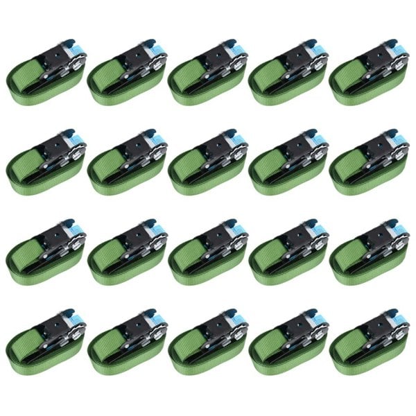 Berkfield Ratchet Tie Down Straps 20 pcs 800 daN 6 m Green
