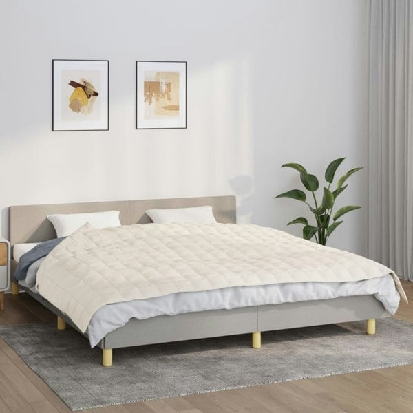 Berkfield Weighted Blanket Light Cream 155x220 cm 7 kg Fabric