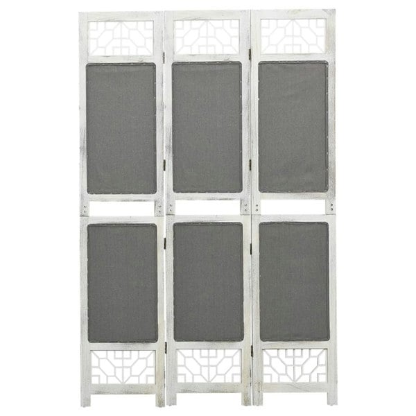 Berkfield 3-Panel Room Divider Grey 105x165 cm Fabric