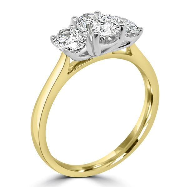 Sarah Layton 18ct Yellow Gold Oval Trilogy Ring - 1.51ct