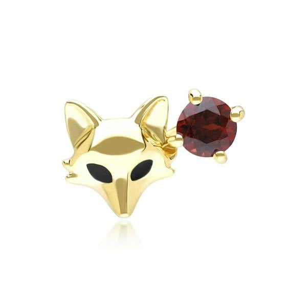 Gemondo Gardenia Garnet Fox Pin In 9ct Yellow Gold