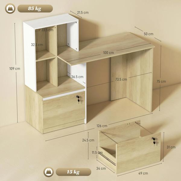 Desk with Shelves