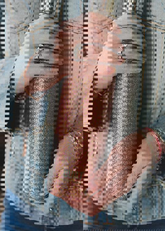 Built New York BUILT 500ml Double Walled Stainless Steel Water Bottle Rose Gold Glitter