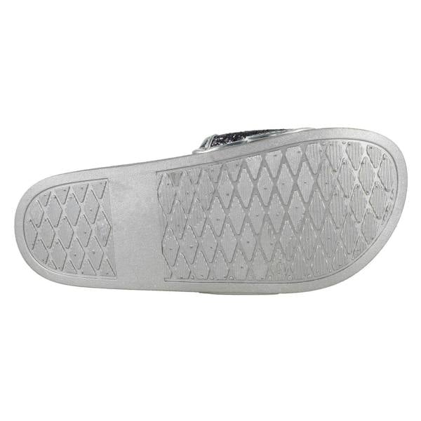 Spot On Ladies Spot On Flat Glitter Vamp Sliders