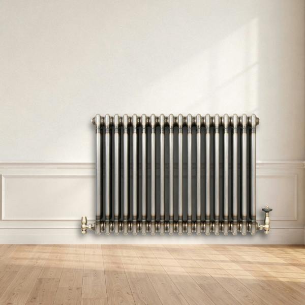 Monstershop Traditional 3 Column Radiator - 600 x 830mm - Raw Metal