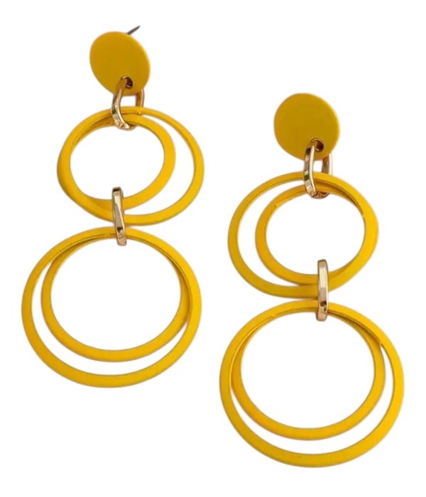 One Of A Kind Club Long circles earrings -  Yellow