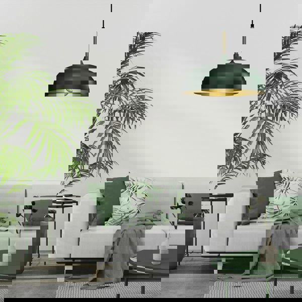 Milagro Pendant Lamp Lincoln Green/Gold 1XE27 35cm