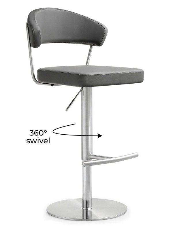 Furniture Edit Cosmo Grey Stainless Steel Barstool