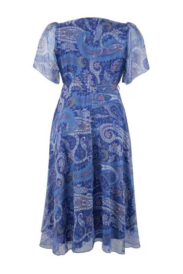 WOVCOR Patterned Chiffon Wrap Dress