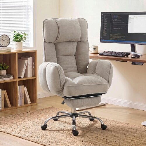 HOMCOM Executive Office Chair Height Adjustable, Beige