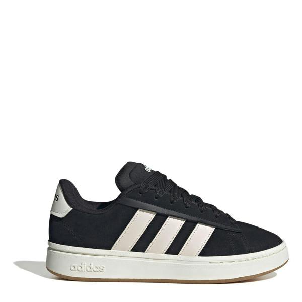Adidas Womens/Ladies Grand Court Alpha Leather Cloudfoam Trainers - Black/Pink - 