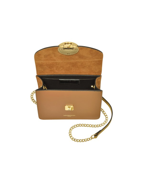 Le Parmentier New Ondina Mini Color Block Shoulder Bag - Caramel / Saffron