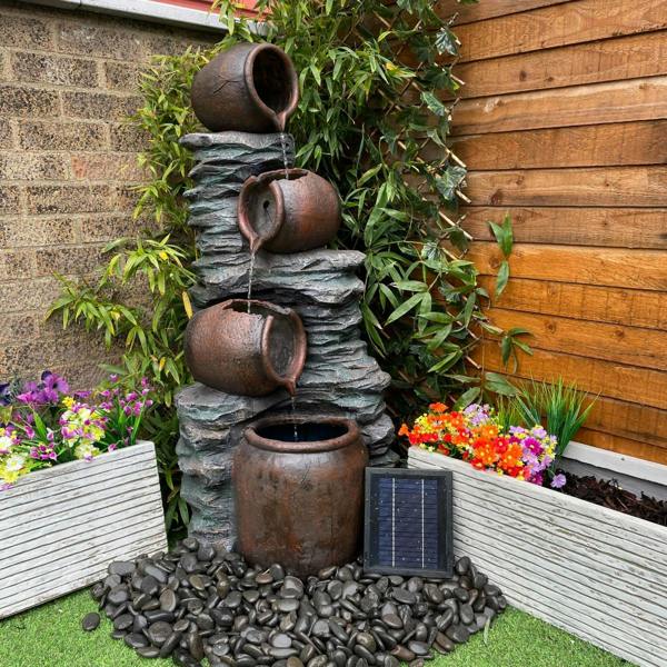Tranquillity Water Features 4 Pouring Jugs on Rock Traditional Water Feature