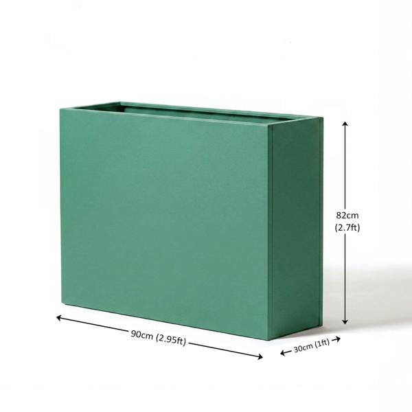 Nicoman Galvanised Steel Trough Metal Planter 90cm x 82cm - Green