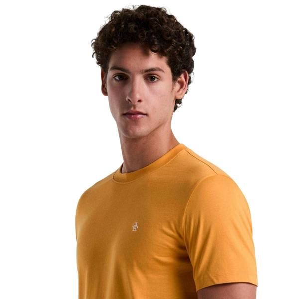 Original Penguin Mens Pete Embroidered Logo T-Shirt - Yellow - 