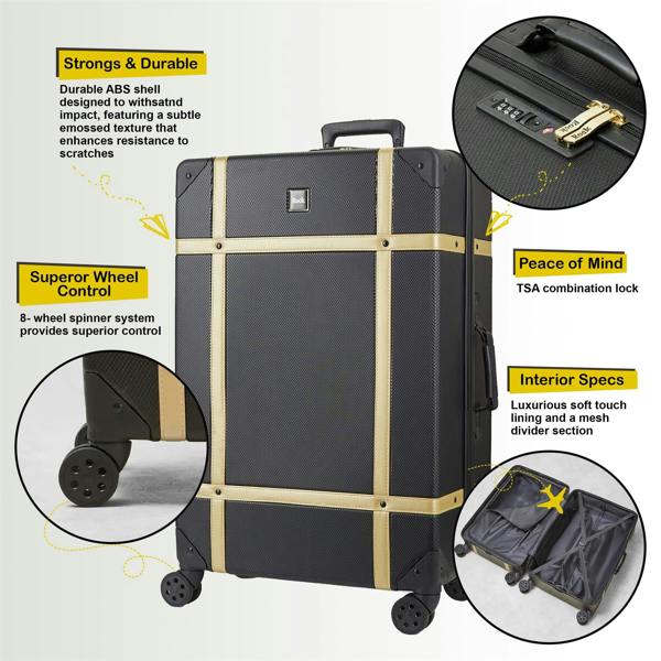 Rock Luggage Hard Shell  Luggage Suitcase Trunk Cabin Travel Bags
