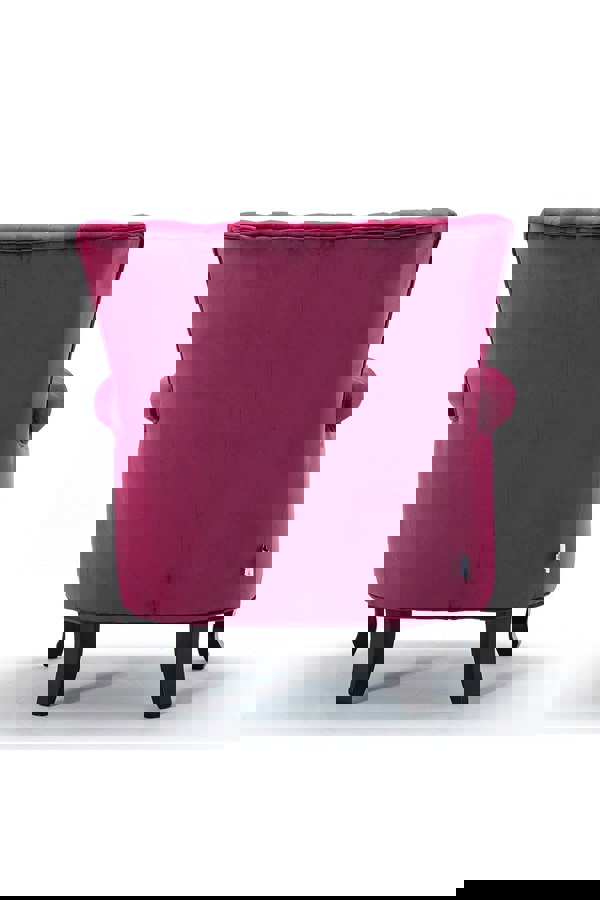 Living and Home Vintage Velvet Wing Back Armchair with Studs