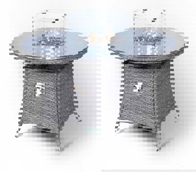 Giardino Fire Pit 4 Seater Round Rattan Dining Table