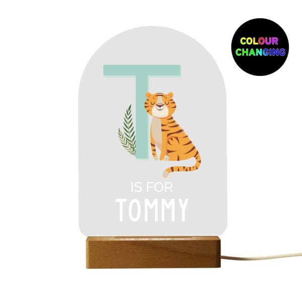 Personalised Memento Company Personalised Animal Alphabet Wooden Based LED Light