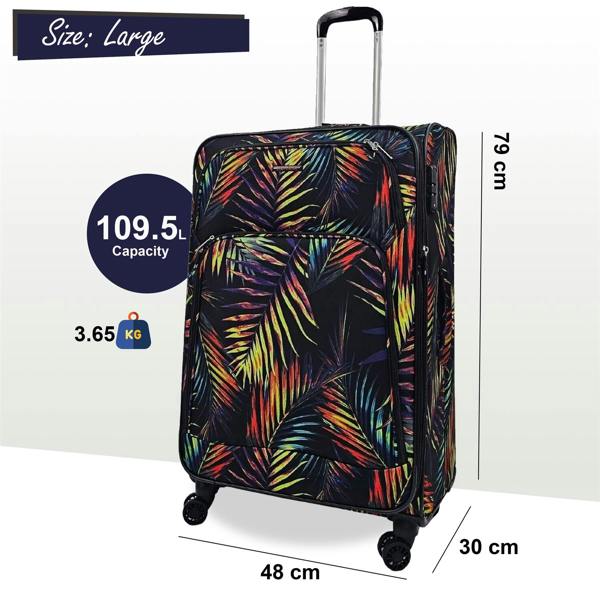 Eagle Luggage Lightweight Print Suitcases 8 Wheel Luggage Travel Soft Bags Set