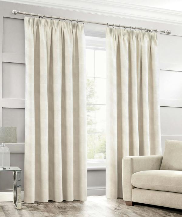 Intimates Elegant Jacquard Waffle Header Tape Top Curtains - Durable, Light-Filtering, Machine Washable Drapes - 229cm x 183cm